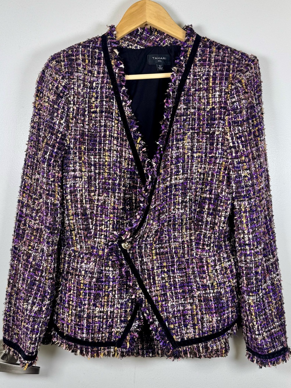 Tahari ASL Purple tweed blazer & Skirt Set Women’s 10 Preppy Old Money Nordstrom